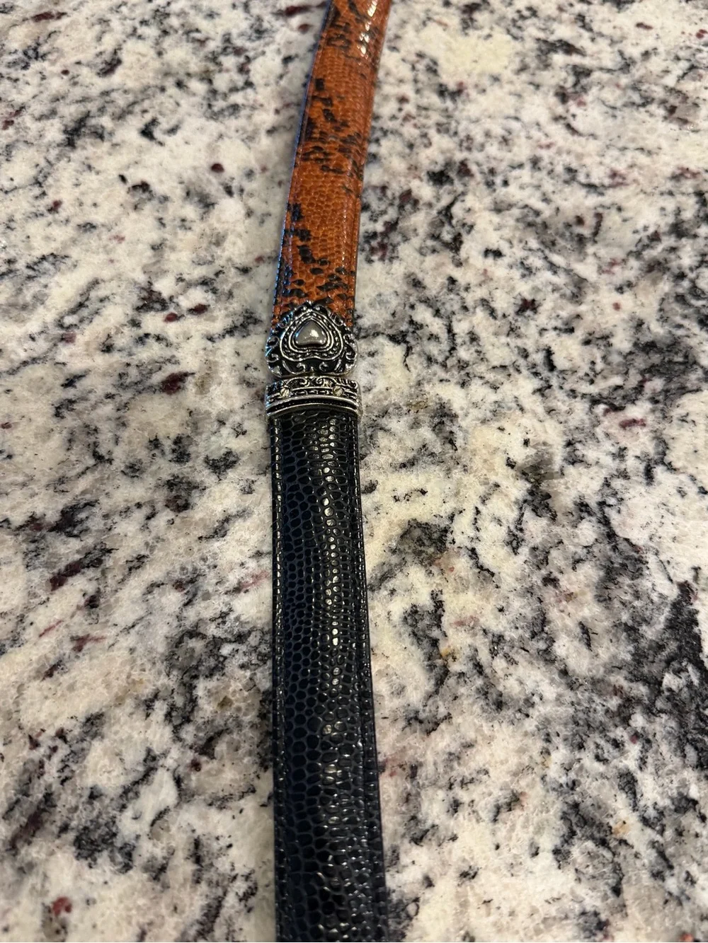 Brighton Brown and Black Kids Belt with Decorative Silver Buckle